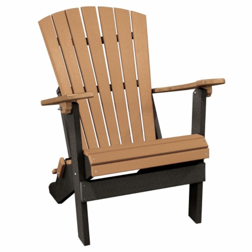American Furniture 519CBK Folding Adirondack Chair with Black Base, Cedar Perspective: front