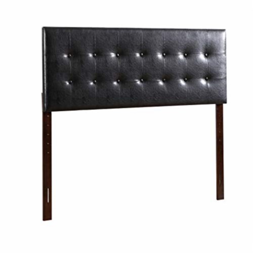 Glory Furniture Super Nova Faux Leather Upholstered Full Headboard in Black Perspective: front
