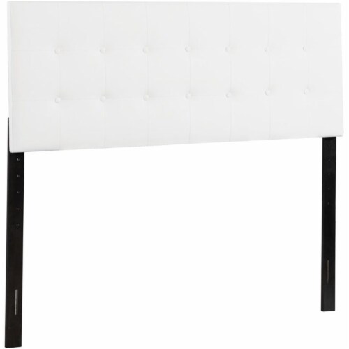 Glory Furniture Super Nova Faux Leather Upholstered Queen Headboard in White Perspective: front