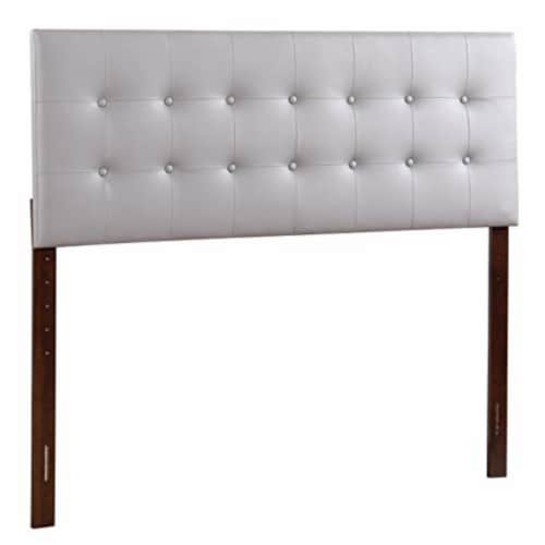 Glory Furniture Super Nova Faux Leather Upholstered Full Headboard in Light Gray Perspective: front