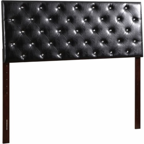 Glory Furniture Super Nova Faux Leather Upholstered Queen Headboard in Black Perspective: front