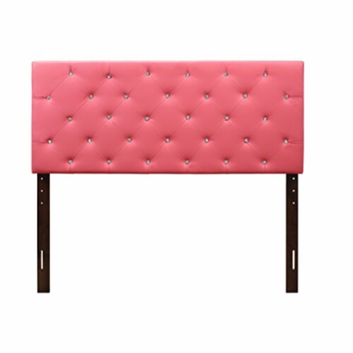 Glory Furniture Super Nova Faux Leather Upholstered Full Headboard in Light Gray Perspective: front