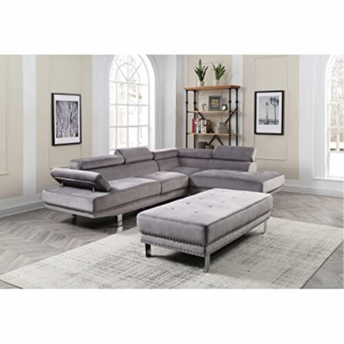 Glory Furniture Derek G371-Sc Sectional , Gray Perspective: front