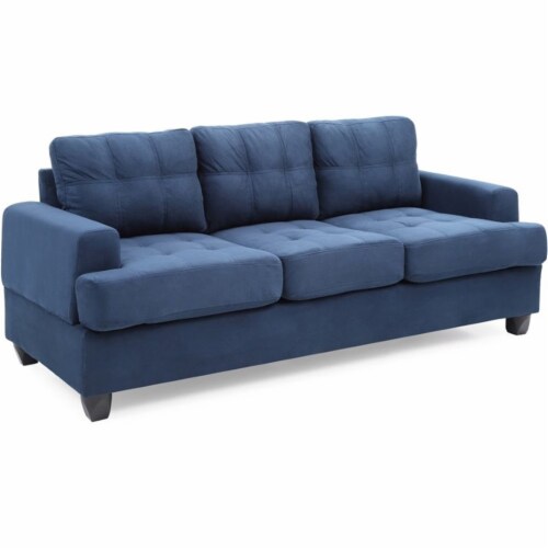 Blue on sale microsuede couch