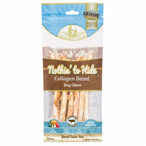 Fieldcrest Farms Nothin' to Hide® Rawhide Alternative Small Beef Twist Stix Dog Chews Perspective: front