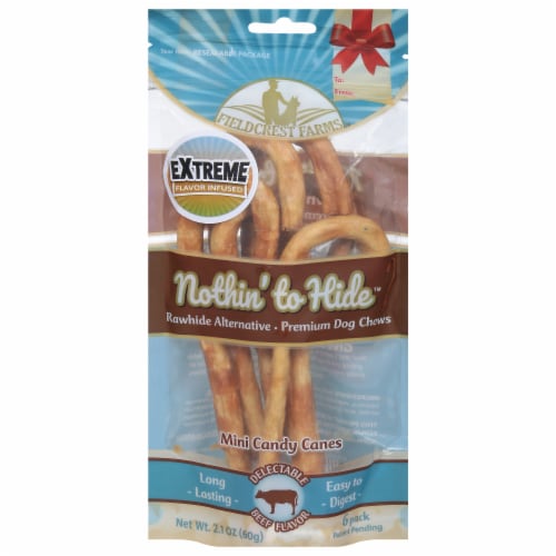 Fieldcrest Farms Nothin To Hide Mini Candy Cane Dog Chews Perspective: front