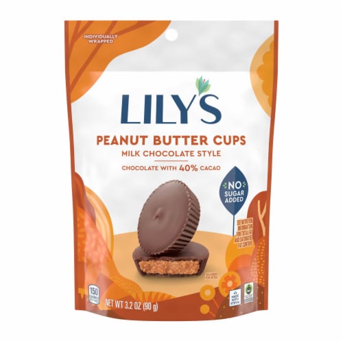 LILY’S Milk Chocolate Style Peanut Butter Cups No Sugar Added Sweets Bag