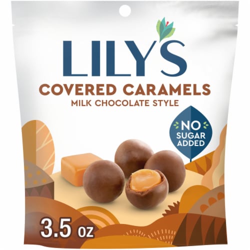 Lily's® Milk Chocolate Style Covered Caramels Perspective: front