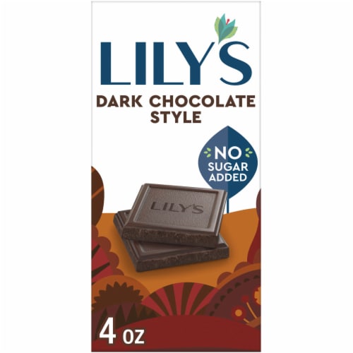 Lily's No Sugar Added 58% Dark Chocolate Baking Bar Perspective: front