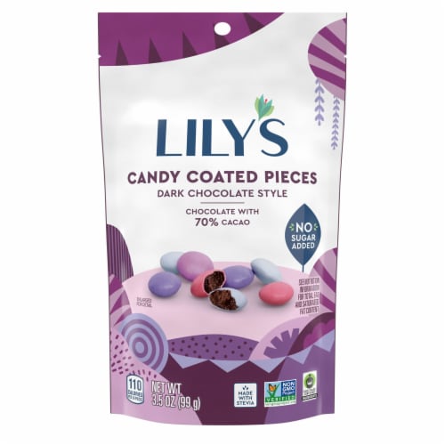 LILY'S Milk Chocolate Style Peanut Candy Coated Pieces, 3.5 oz bag