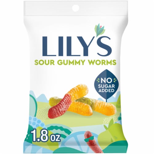 LILY’S Assorted Sour Fruit Flavored Gummy Worms Bag