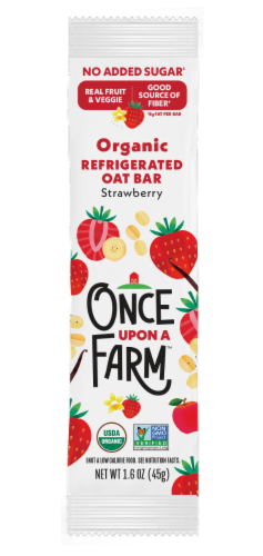 Once Upon a Farm® Strawberry Oat Bar Perspective: front