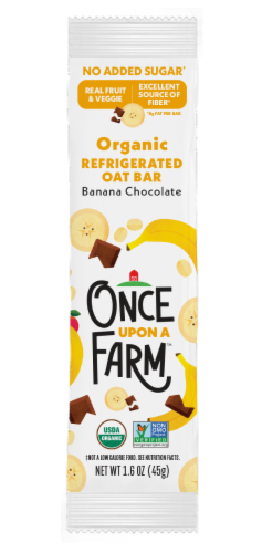 Once Upon A Farm™ Banana Chocolate Chip Organic Refridgerated Oat Bar Perspective: front