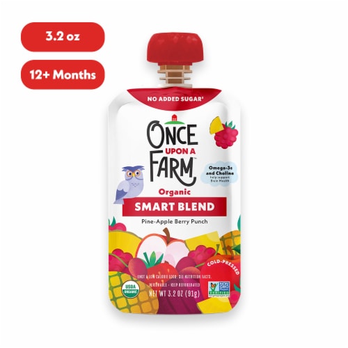 Once Upon a Farm™ Smart Blend Pine-Apple Berry Punch Organic Snack Pouch Perspective: front