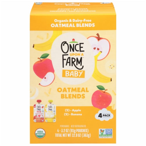 Once Upon a Farm Organic Baby Oatmeal Blends 4 Pack Perspective: front