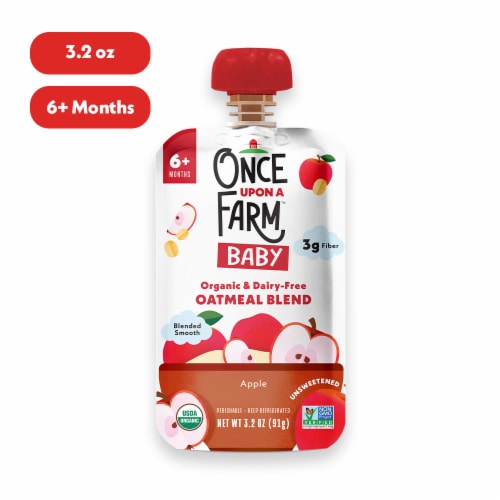 Once Upon a Farm™ Organic Baby Oatmeal Apple Pouch Perspective: front