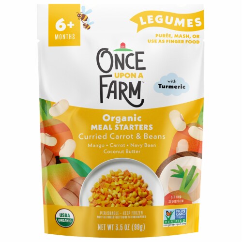 Once Upon A Farm™ Baby Frozen Plant Rich Meals Curried Carrot & Beans Perspective: front