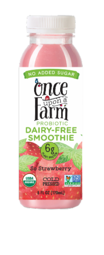 Once Upon A Farm So Strawberry Probiotic Dairy-Free Smoothie Perspective: front