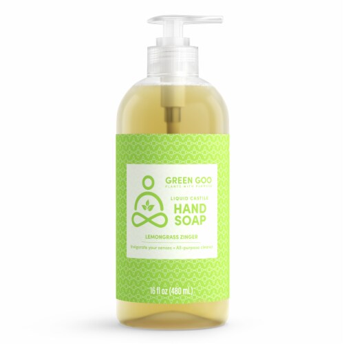 Green Goo Lemongrass Zinger Liquid Castile Hand Soap Perspective: front