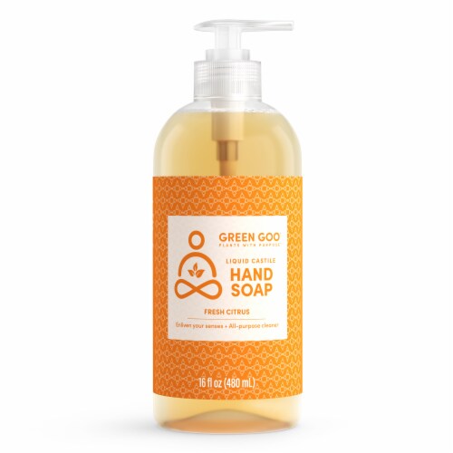 Green Goo Fresh Citrus Liquid Castile Hand Soap Perspective: front