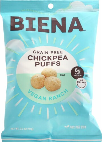 Biena Vegan Ranch Baked Chickpea Puffs Perspective: front