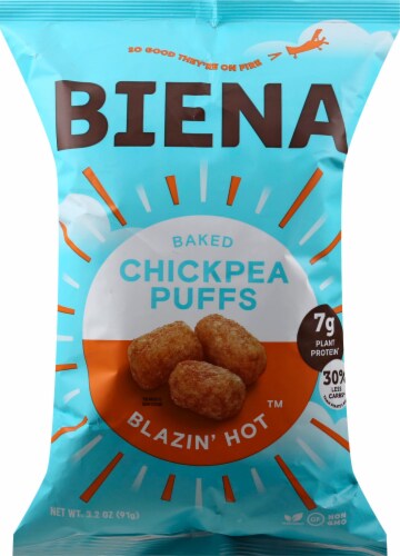 Biena Blazin' Hot Baked Chickpea Puffs Perspective: front