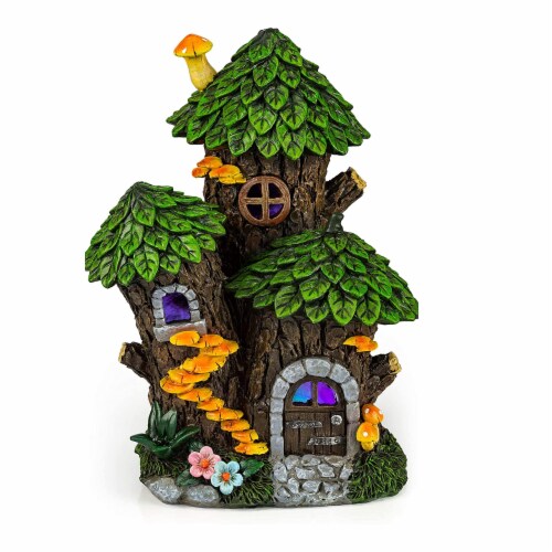 Mystic Gnome Fairy House with VP Home Solar Light for Home & Outdoor Decor Perspective: front