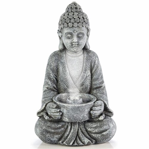 VP Home Tranquil Buddha Statue, Solar LED Garden Light, Zen Meditation,  Home & Outdoor Decor, 13