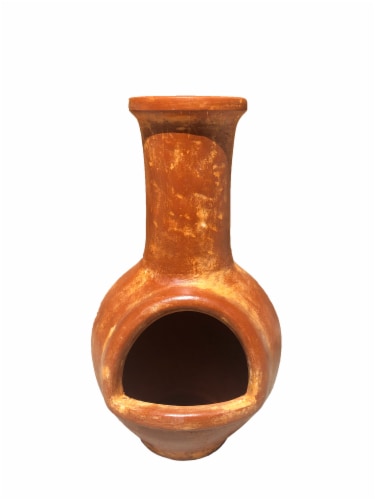 Blue Orange Clay Chimenea - Assorted Perspective: front