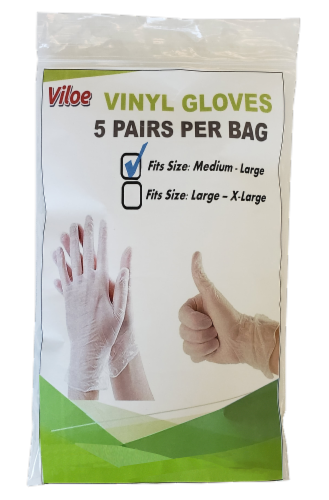 Viloe M-L Vinyl Gloves 10 Count Perspective: front