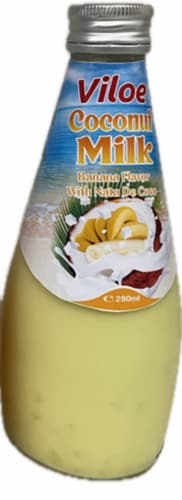 Viloe Coconu Milk Banna Flavor With Nata De Coco Perspective: front