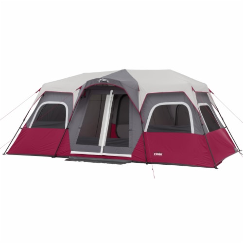 CORE Equipment 12 Person 18 Feet x 10 Feet Double Door Instant Cabin Tent,  Wine, 1 Piece - City Market