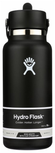 Hydro Flask® Wide Mouth With Flex Straw Cap Black Perspective: front