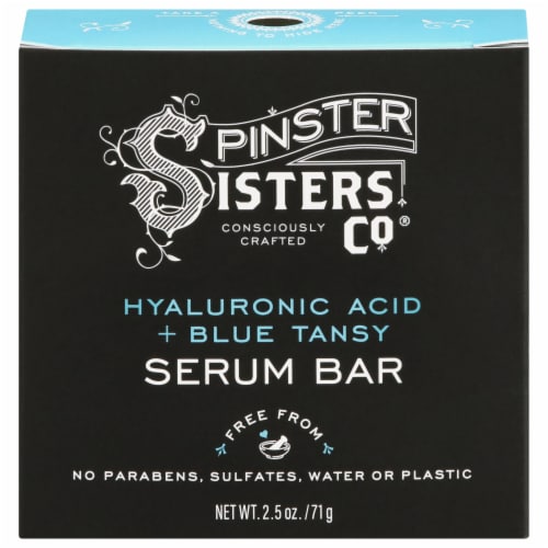 Spinster Sisters Co.® Hyaluronic Acid + Blue Tansy Serum Bar Perspective: front