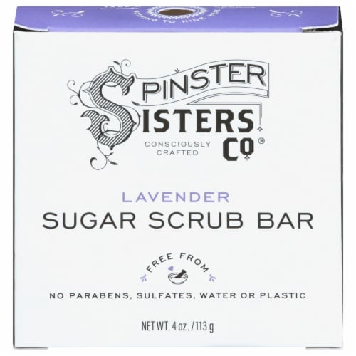 Spinster Sisters Co.® Lavender Sugar Scrub Bar Perspective: front
