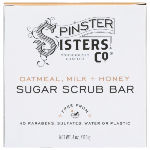 Spinster Sisters Co.® Oatmeal Milk + Honey Sugar Scrub Bar Perspective: front