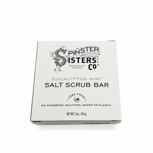 Spinster Sisters Co® Eucalyptus Mint Salt Scrub Bar Perspective: front