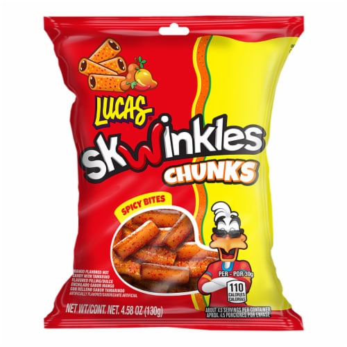 Lucas Skwinkles Chunks Spicy Bites Candy Bag Perspective: front