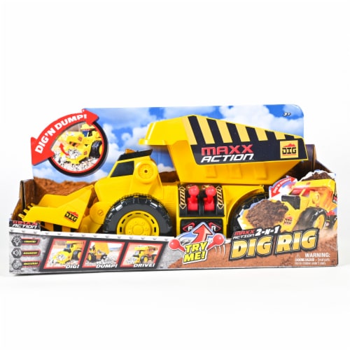 Maxx Action Motorized 2-in-1 Dig Rig Perspective: front