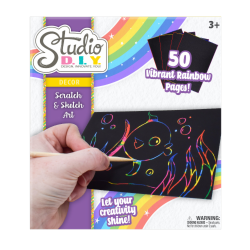 Sunny Days Studio DIY Scratch & Sketch Art Kit Perspective: front