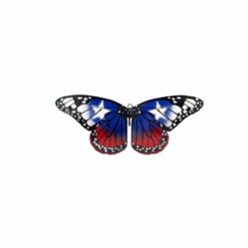 Blue Orange Pottery Americana Butterfly Sign Perspective: front