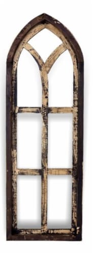 Blue Orange Medium Wood Church Window Decor Perspective: front