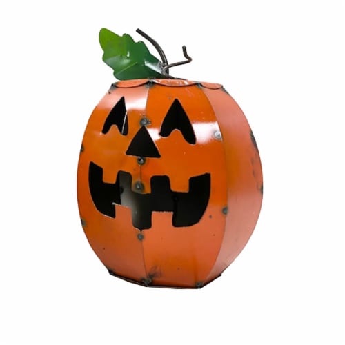 Blue Orange Pottery Classic Pumpkin Decoration Perspective: front