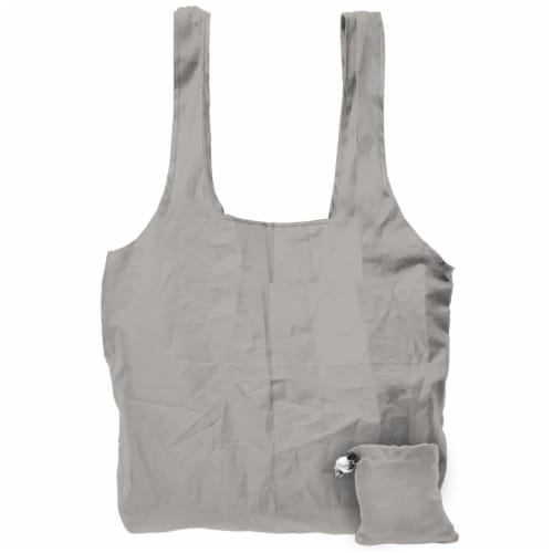 Earthwise Fold-Up Pouch Reusable Bag - Gray Perspective: front