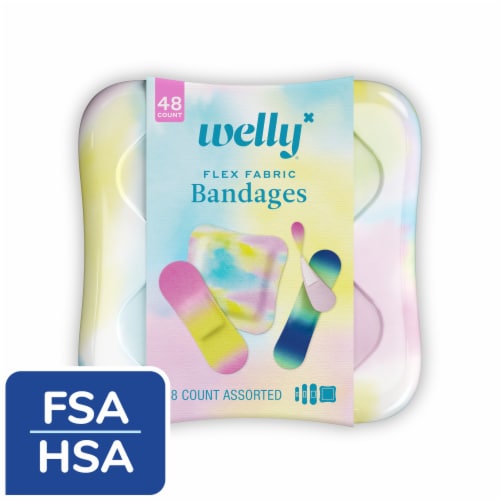 Welly® Bravery Badges Assorted Colorwash Flex Fabric Bandages Perspective: front