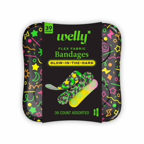 Welly® Glow In The Dark Flex Fabric Bandages Perspective: front