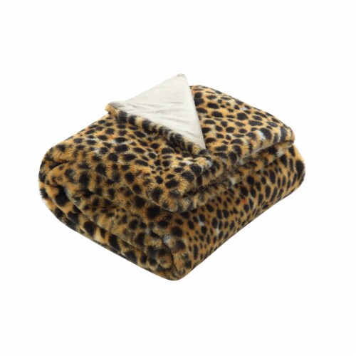 Cozy Tyme Printed Faux Rabbit Fur Throw 50X60 Cheetah 50 x 60 Mariano s