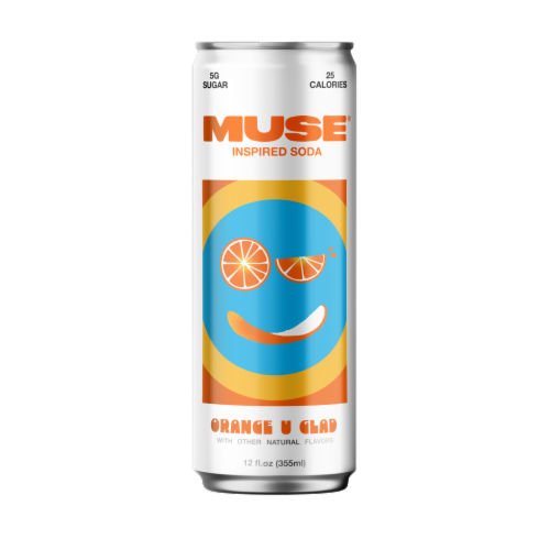 MyMuse Orange U Glad Inspired Soda Can Perspective: front