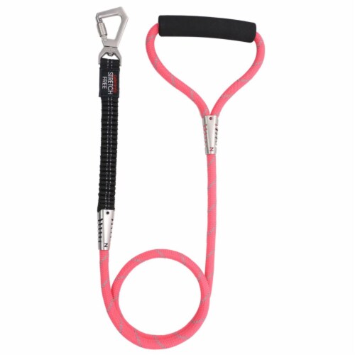 Flexo-Tour' Shock Aborbing and 3M Reflective Dog Leash - One Size / Pink Perspective: front