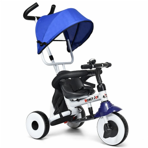 Gymax 4 In 1 Blue Kids Baby Stroller Tricycle Detachable Learning